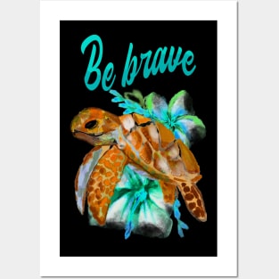 Turtle, Flower, Positive, Marine, Spiritual Posters and Art